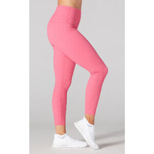 Tavi Active Seersucker High Waisted 7/8 Leggings Hot Pink Texture Large